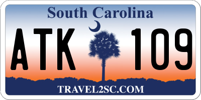 SC license plate ATK109