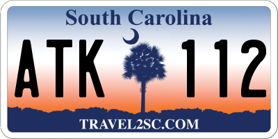SC license plate ATK112