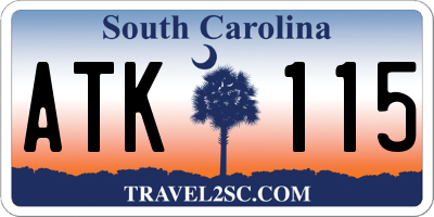 SC license plate ATK115