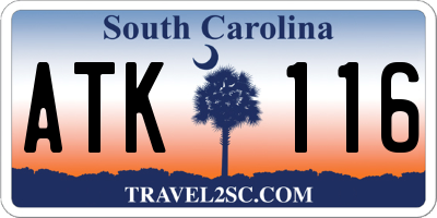 SC license plate ATK116
