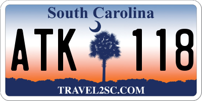 SC license plate ATK118