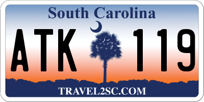 SC license plate ATK119
