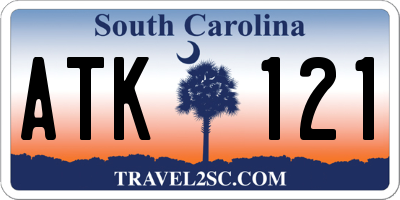 SC license plate ATK121