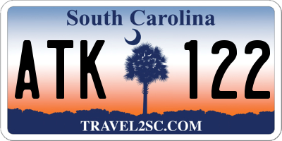 SC license plate ATK122