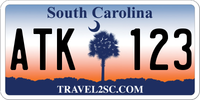 SC license plate ATK123