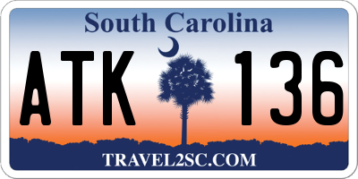 SC license plate ATK136