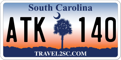 SC license plate ATK140