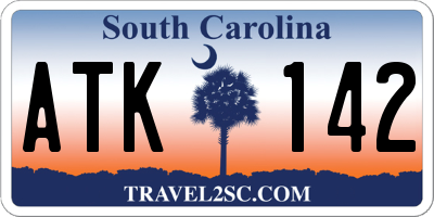 SC license plate ATK142