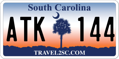 SC license plate ATK144