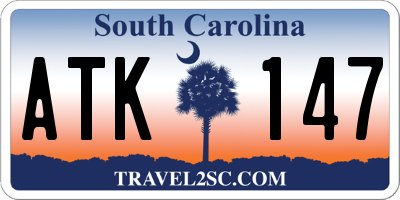 SC license plate ATK147