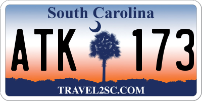 SC license plate ATK173