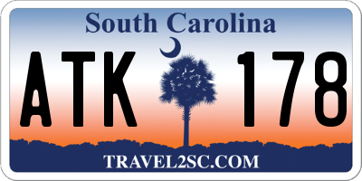 SC license plate ATK178