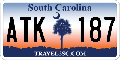 SC license plate ATK187
