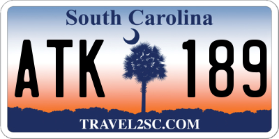 SC license plate ATK189