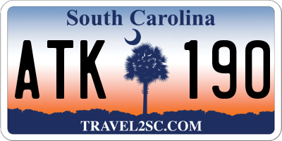 SC license plate ATK190