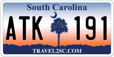 SC license plate ATK191