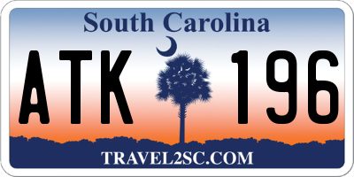 SC license plate ATK196