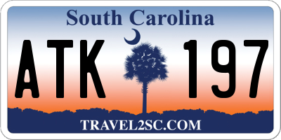 SC license plate ATK197