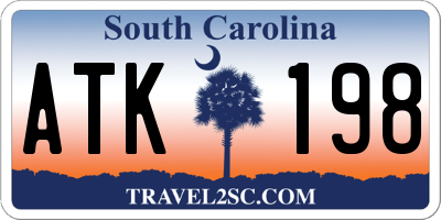 SC license plate ATK198