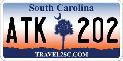 SC license plate ATK202