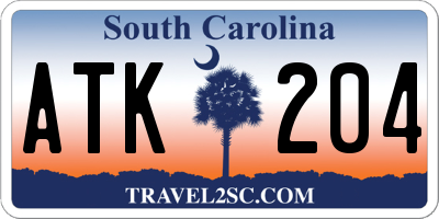 SC license plate ATK204