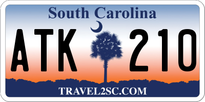 SC license plate ATK210
