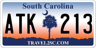 SC license plate ATK213