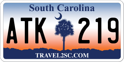 SC license plate ATK219