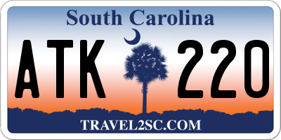 SC license plate ATK220