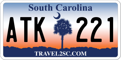 SC license plate ATK221