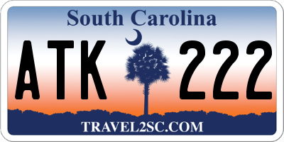 SC license plate ATK222