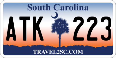 SC license plate ATK223