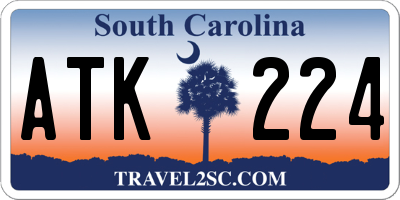 SC license plate ATK224
