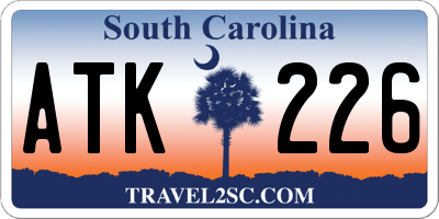 SC license plate ATK226
