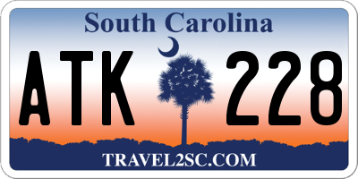 SC license plate ATK228