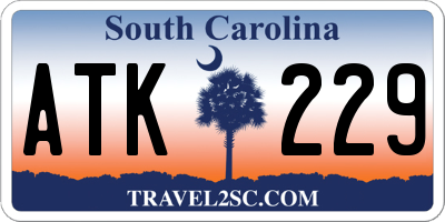 SC license plate ATK229