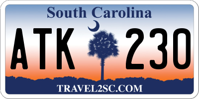 SC license plate ATK230