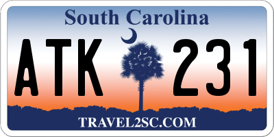 SC license plate ATK231
