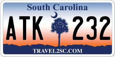 SC license plate ATK232