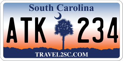 SC license plate ATK234