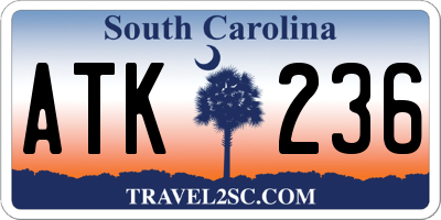 SC license plate ATK236