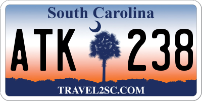 SC license plate ATK238