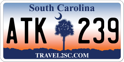 SC license plate ATK239