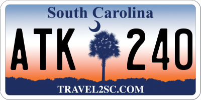 SC license plate ATK240