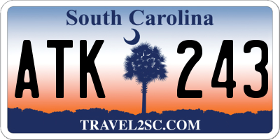 SC license plate ATK243