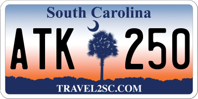 SC license plate ATK250