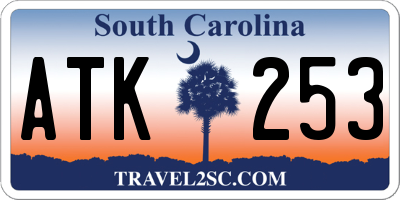 SC license plate ATK253