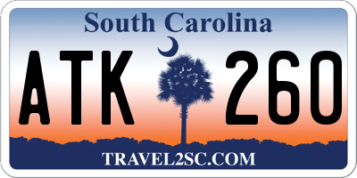 SC license plate ATK260
