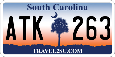 SC license plate ATK263