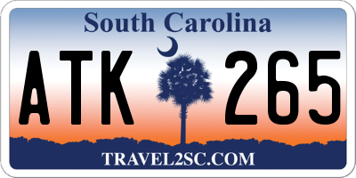 SC license plate ATK265